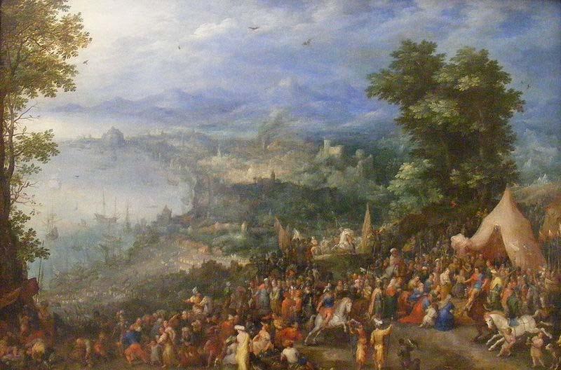 Jan Brueghel View of a Port city, oil painting picture